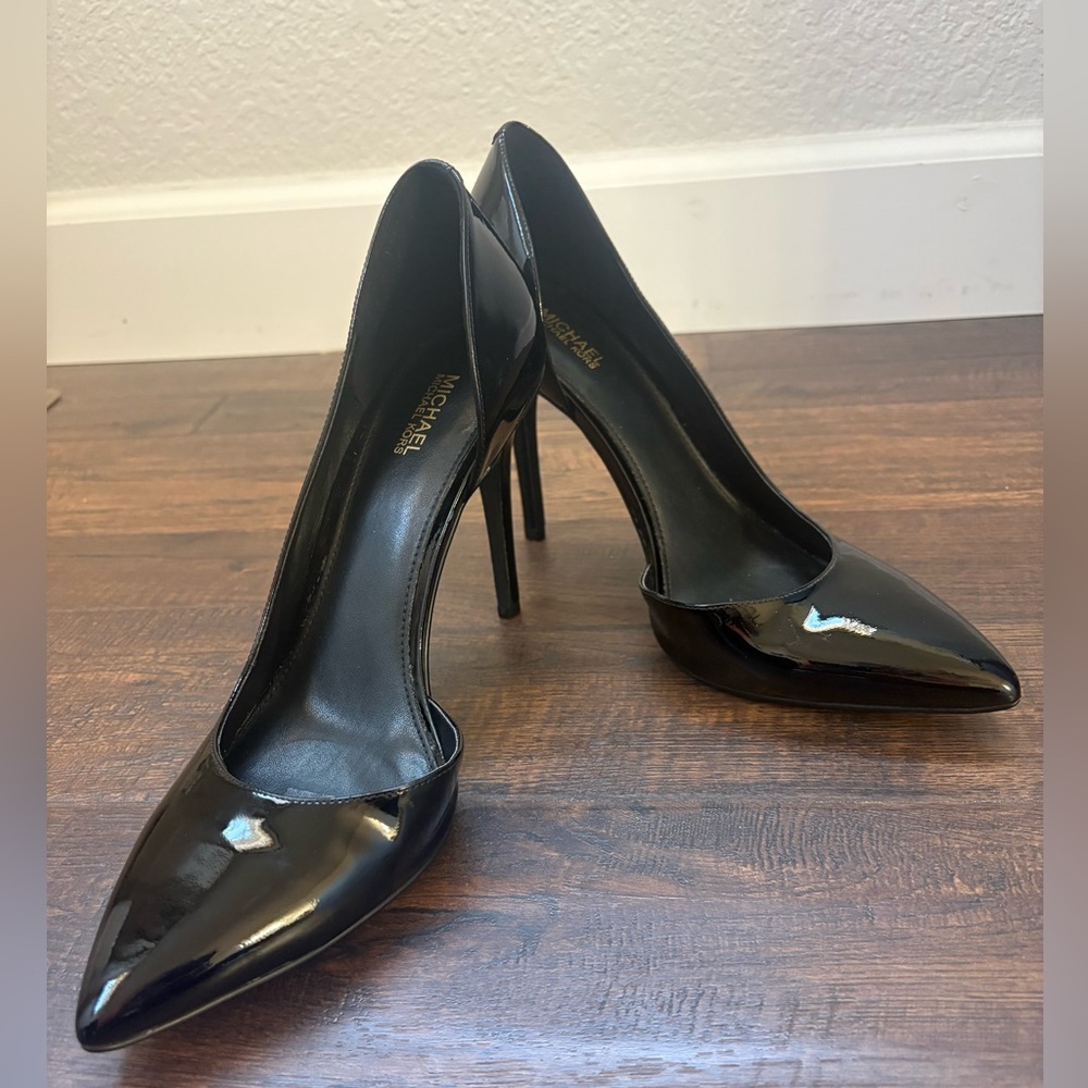 Michael Kors Black Patent Leather Pointed Toe Stiletto Heels